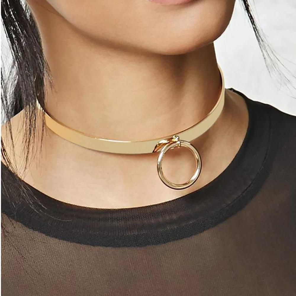 Gold bdsm slave collar